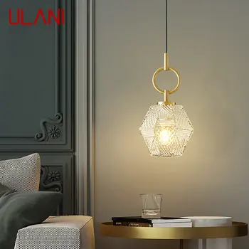 ULANI Съвременна месингова висяща лампа LED злато медни висящи светлини Прост творчески декор за домашна спалня