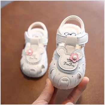 Summer Нов стил бебешки сандали за момичета принцеса затворени пръсти малко дете бебе деца принцеса проходилки бебе малки момичета обувки сандали