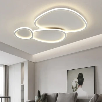 BUYBAY Творчески LED таванни светлини Nodic Начало Вътрешен декор Лустри за спалня Всекидневна Клетъчна лампа Кръгла бяла светлина