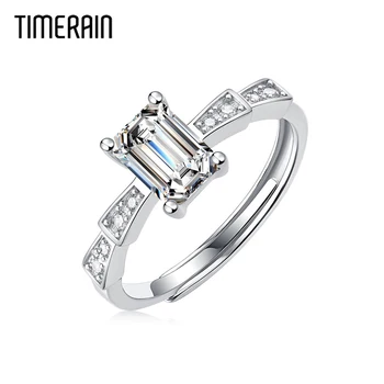 1CT Изумрудено нарязани Moissanite пръстени 2023 модерен дамски 925 стерлинги сребро булчински сватба годежен пръстен луксозни фини бижута
