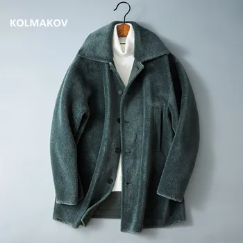2023 ново пристигане хлабав стил зима класически вълнен палто дебел тренчкот мъже,мъжки умни фашоин ежедневни вълнени якета