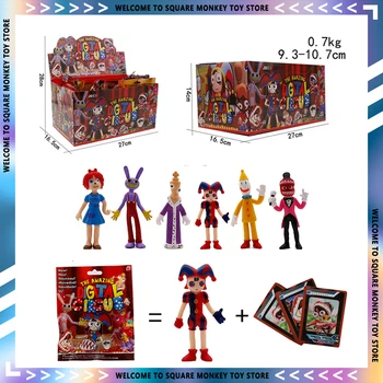 Невероятният цифров цирк мини фигура 24Pcs сляпа кутия Pomni Jax Kagatha Kinger Caine Kaufmo карта PVC модел кукла Коледа играчки подарък