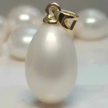 10x14mm огромен Натурална бяла перла от Южно море 14k златна огърлица Чар Енергия Зодиак Златна верижка Подарък сърце Нов сребърен занаятчийски кристал
