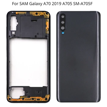 Рамка за средна рамка за SAM Galaxy A70, заден капак на батерията, задна врата със смяна на обектива на камерата, A705, SM-A705F, 2019