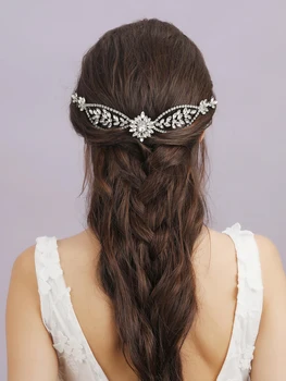 Сватбени аксесоари за коса Кристал кристал гребени за коса за жени булката главата бижута ленти за глава сребърен цвят мода лента за коса