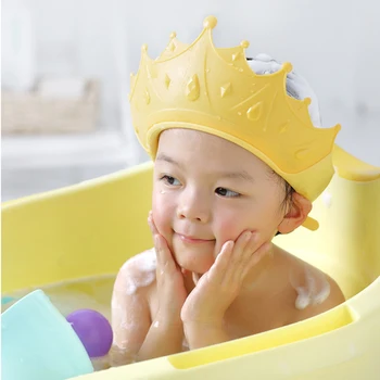 Бебешки душ мека капачка регулируема вана козирка шампоан шапка защита на ушите деца трайни безопасни деца измиване на косата защита на главата