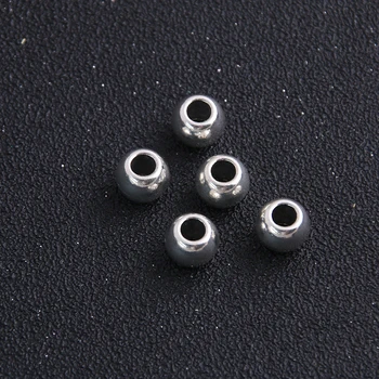 8pieces / партида 8 * 10mm антични метални големи дупки мъниста 3D кръг обикновени мъниста констатации годни гривни
