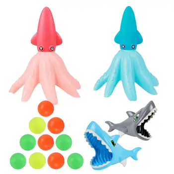 Shark Head Grabber Toy Shark/Octopus Pop And Catch Ball Game With 5 Balls Busy Ball Popper Active Toy For Outdoor Indoor Game