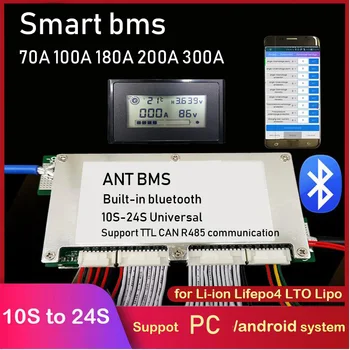 ANT Smart 10S- 24S 450A 300A 200A 100A BMS литиева батерия защита съвет Bluetooth APP Lifepo4 литиево-йонна 12S 13S 14S 16S 20S