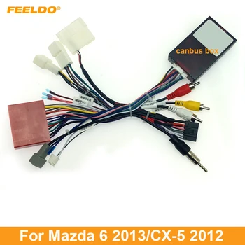 FEELDO кола 16pin аудио окабеляване сноп с Canbus кутия за Mazda 6 CX-5 стерео инсталация тел адаптер