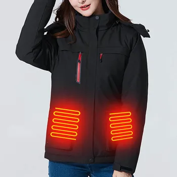 Жени Твърдо отопляемо палто Външно електрическо палто Ветроупорно спортно палто Зимно горнище