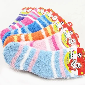 5 чифта Момичета Чорапи Зимни Дебели Топли Детски Подови Чорапи