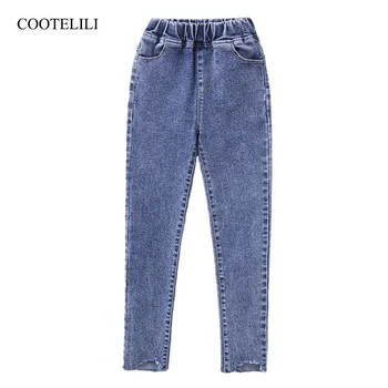COOTELILI прави дънки за момичета мода детски панталони детски клинове за момичета деца дънкови панталони момичета ежедневни дълги панталони
