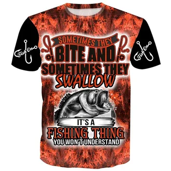 Print FishingT риза за мъже Лятна мъжка тениска Ретро тениска Мода къс ръкав Топ ежедневни реколта Tees Streetwear 2023