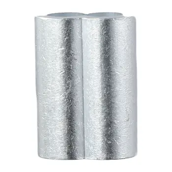  1 / 50pcs алуминиева алуминиева скоба двоен отвор 1/4 '' (6 мм) 8-образен алуминиев ръкав телено