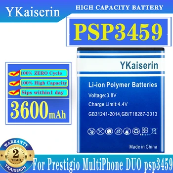 YKaiserin 3600mAh Нова висококачествена резервна батерия за Prestigio MultiPhone DUO Psp3459 Big Power Bateria Tracking