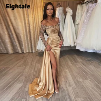 Eightale Long Evening Dresses Off the Shoulder Long Sleeves Mermaid Prom Gown vestidos de fiesta elegantes para mujer 2023