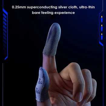 Обновени ръкавици за игрални пръсти с кутия Дишащи пръсти за PUBG Мобилни игри Ултра-тънък ръкав с пръст Аксесоари