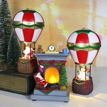 Коледна смола декорации Коледа светлинен старец снежен човек камина малка нощна лампа коледен подарък декорация орнаменти