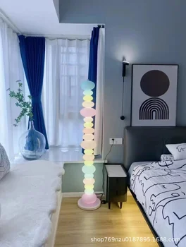 Бонбони шишчета дъга етаж лампа творчески Macaron момичешка спалня таблица лампа стъкло хол диван ръб атмосфера светлина