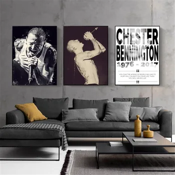 Музикален певец Честър Бенингтън плакат Крафт клуб бар хартия реколта плакат стена изкуство живопис спалня проучване BigSzie стенопис