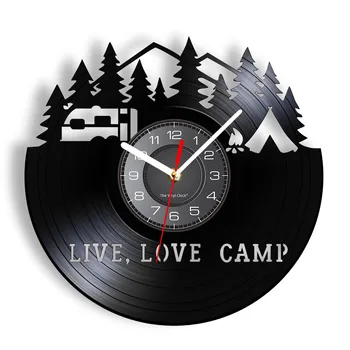 Live Love Camp Модерен дизайн Стенен часовник Летен къмпинг Развлекателни дейности Гледайте Декор Предградие Глемпинг Приключенски часовници