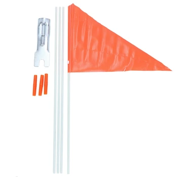 2Set флаг за безопасност с полюс, 6 крак регулируем флаг за велосипед с висока видимост, ярко оцветен водоустойчив флаг за безопасност