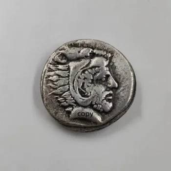 Гръцка богиня рицар възпоменателна монета Колекционерска антична мед Стар сребърен медал парче значка подарък реколта Рим