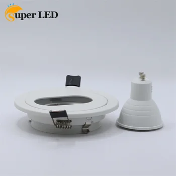  LED Downlight GU10 LED прожектор лампа желязо нарязани дупка 85 мм надолу светлини тела рамка