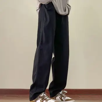 Ергономични мъжки ежедневни панталони Широки панталони за крака японски стил мъжки еластични шнур карго панталони с джобове за зимата