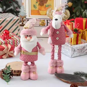 Коледна кукла украшение за многократна употреба Коледна кукла украшение празнични плюшени кукли за Коледа Начало декор Привличащи погледа дългокраки