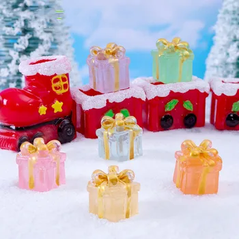 фигурки миниатюри Noctilucent сладък цветен подарък кутия микро пейзаж орнаменти за коледна украса Начало декор стая
