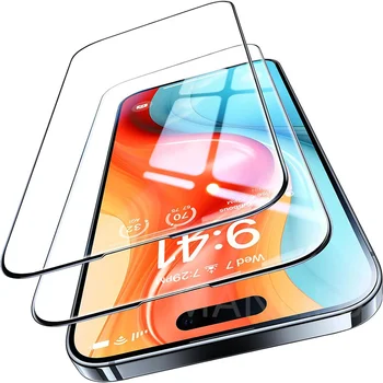 3-1Pcs Ultra HD закалено стъкло за iphone 13 14 15 Plus протектор против надраскване на екрана, съвместим с iPhone 13 14 15 Pro Max
