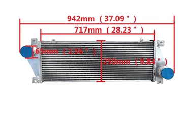  универсален алуминиев интеркулер за преден монтаж 942 * 296 * 96,5 мм, 65 мм вход / изход с висок поток леко тегло турбо супер зарядна система