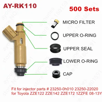 500sets комплект за ремонт на инжектор за гориво за Toyota Corolla Avensis Celica RAV4 ZZE1222 ZZE142 ZZE172 1ZZFE 08-13 Двигатели (AY-RK110 )